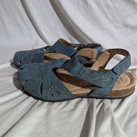 Earth Origins Sandals Womens Size 10 W Teal Suede Birdine Comfort Slingback - Picture 4 of 9